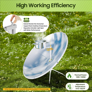 <span class=keywords><strong>Four</strong></span> <span class=keywords><strong>solaire</strong></span> parabolique, 24 pièces avec miroirs en aluminium, pour cuisinière à <span class=keywords><strong>four</strong></span> - Product Image 6