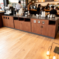 Présentoir à boissons en bois personnalisable pour comptoir de café