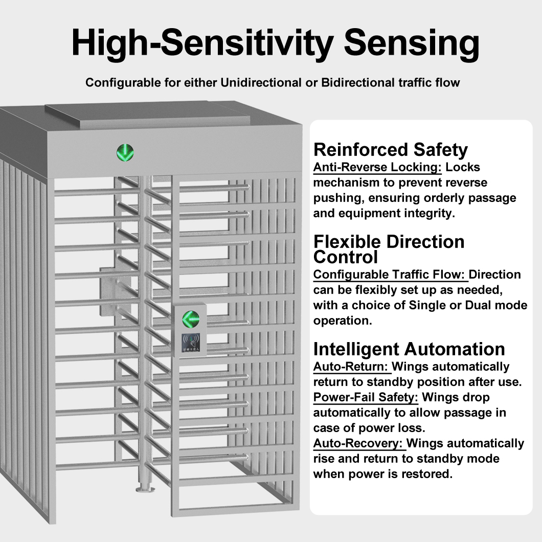 High Security Factory Swing Access Control Management Speedy Stainless Steel Gates Automatic Full Height Turnstile IP65 Face · image 2
