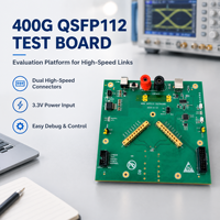 Carte de test QSFP112 5V 400G avec entrée CC 3,3V et connecteur RF 1x8 pour transceiver optique – Vérification électrique, approvisionnement en gros