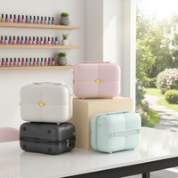 Sac de maquillage personnalisé en ABS et PC, trousse à cosmétiques multifonctionnelle, valise portable à suspendre pour femmes, sac de voyage extérieur pour filles, 12'' OEM