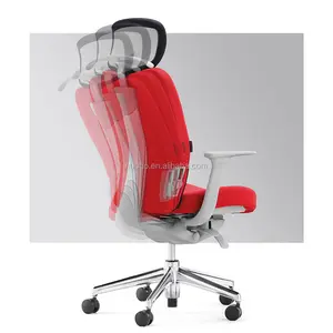 High Back Full Fabric Executive Manager Office Chair New Design Aluminum Support Swivel Adjustable Headrest Foshan Factory