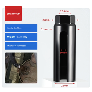 전문가용 크롬 몰리브덴 스틸 22mm 오픈 소켓 렌치 (자동차 전면 산소 센서 분해 및 자동차 수리용)