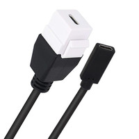 Cable Adaptador USB 3.1 Tipo-C Hembra a Panel de Montaje en Pared, 0.2m, para Cámara, Computadora, con Placa Frontal