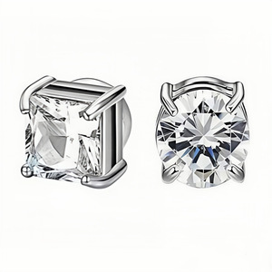 Stainless Steel Zircon <strong>Claws</strong> Magnetic Suction <strong>Earrings</strong> for Men Women Ear Clips Wholesale Simple Wear Damaging Ears - Product Image 1
