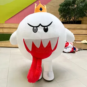 Natal personalizado recheado andando Plushie Ghost Boo traje mascote inflável para adulto