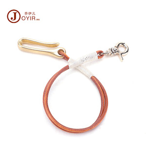 Joyir Genuine <b>Leather</b> Keychain Lanyard Oval Shape Durable <b>Key</b> Pendant Gift - Product Image 1