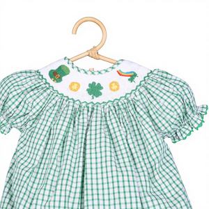 Combinaison bébé fille à manches courtes pour la Saint-Patrick avec boutons-pression - Saison printemps 100% coton certifié OEKO-TEX BB1821 - Product Image 1