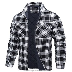 Cappotto Invernale da Uomo <span class=keywords><strong>Oversize</strong></span> con Collo Alto, Foderato in Flanella, a Quadri, <span class=keywords><strong>Giacca</strong></span> in Pile con Polsini Regolabili - Product Image 3