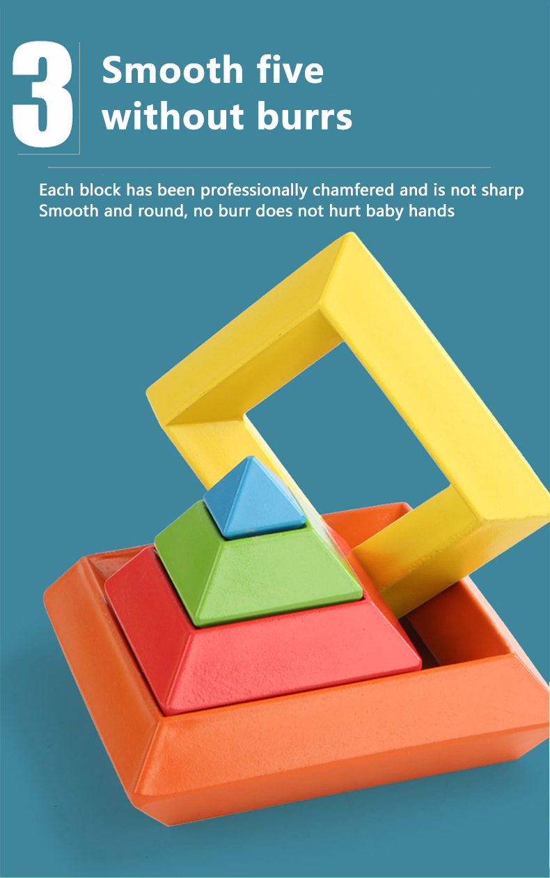 New Design Pyramid Building Blocks Creative Tower Cube Children Educational Toy For Kids