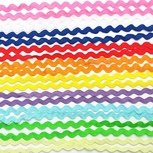 Cinta de Ricrac Gordon de 5 mm con Rayas en Espiga, 100% Poliéster, Adorno Ondulado para Confección de Ropa - Ecológico y Antibacteriano - Product Image 1