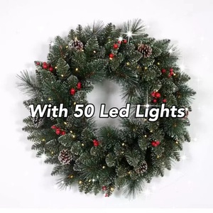2023 couronnes <span class=keywords><strong>de</strong></span> <span class=keywords><strong>noël</strong></span> artificielles faites <span class=keywords><strong>maison</strong></span> OEM pour décoration <span class=keywords><strong>de</strong></span> <span class=keywords><strong>porte</strong></span> d'entrée - Product Image 3