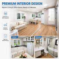 Maison conteneur extensible de 20 pieds, maison mobile modulaire préfabriquée de luxe, entièrement finie avec cuisine et salle de bain, personnalisée pour les centres de villégiature
