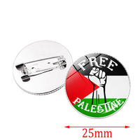 Artisanat en métal de haute qualité Souvenirs nationaux Palestine Pin Epoxy Dome Dress Bag Accessoires avec un insigne de revers de drapeau