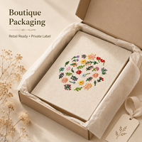 Carnet à couverture rigide brodé sur mesure, couverture en lin crème, broderie à la main colorée, fleurs sauvages, cadeau élégant fait main, OEM en gros