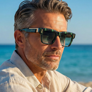 Gafas de sol fotocromáticas con montura cuadrada ZS98312 para hombre, lentes de PC con protección UV400, montura negra, protección solar para exteriores - Product Image 4