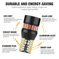 Ampoules LED intérieures pour voiture RCJ Super Bright 3014 SMD Canbus T10 12V 2W 200LM