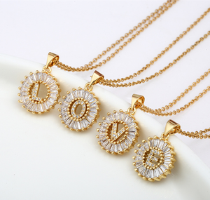 <span class=keywords><strong>2022</strong></span> mode initiale Alphabet lettre pendentif collier 18K plaqué or en acier inoxydable accessoire de fête cuivre bijoux Bijouterie - Product Image 6