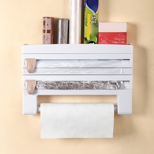 Organisateur de cuisine de style minimaliste, support mural pour essuie-tout avec rangement pour film alimentaire, support pour couteaux, accessoires de cuisine - Product Image 3