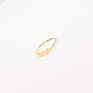 Anillos de Moda, Joyería Chapada en Oro, Anillos Cuadrados Lisos y Trenzados para Mujer - Product Image 4