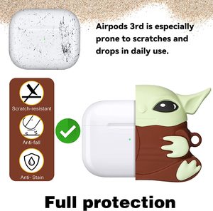 Cute 3D Lovely Unique Cartoon Yoda Baby Cover para Airpod <span class=keywords><strong>3</strong></span> Silicone Fun Funny Cool Design Cases para <span class=keywords><strong>Air</strong></span> Pods <span class=keywords><strong>3</strong></span> <span class=keywords><strong>2021</strong></span> - Product Image 5