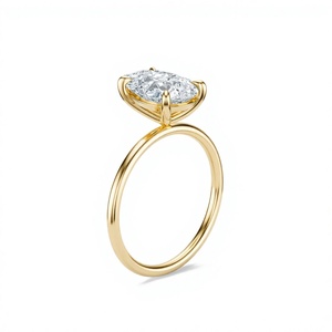 Anillo de Compromiso con Diamante Corte Pera de 3 Quilates, Oro Amarillo, Anillo Solitario, OEM - Product Image 4