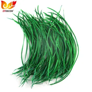 Factory Wholesale from ZPDECOR Cheap Stock Dyed Dark Green Stripped Goose Biot Feathers for Brazilian Carnival Accessories