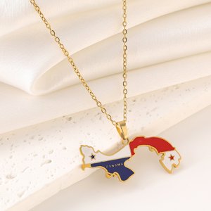 Nuova collana con mappa in acciaio inossidabile Rica Cuba Dominican <span class=keywords><strong>Ecuador</strong></span> Haiti Kurdistan Panama Paraguay Uruguay veneziana collana - Product Image 2