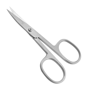 Ciseaux à sourcils incurvés portables en acier inoxydable, lame de 3,5 mm pour manucure, soin des cuticules et beauté - Product Image 1