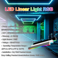 Luminaire linéaire en aluminium LED à design personnalisé, RGB multicolores, luminaire rectangulaire suspendu pour salle de sport