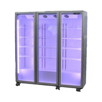 Armoire d'affichage en verre multi-portes commerciale ventilateur refroidisseur de refroidissement congélateur armoire à boissons réfrigérateur