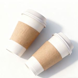 Gobelets à café en papier kraft à double paroi blancs jetables de 8 oz, 10 oz, 12 oz, 16 oz avec couvercle, impression personnalisée pour thé chaud, vente en gros - Product Image 4