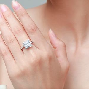 เครื่องประดับแฟชั่น JZ1476เงินแท้วงแหวนแต่งงานหมั้น925ตัดเจ้าหญิงลูกบาศก์เพทายสำหรับผู้หญิง - Product Image 2