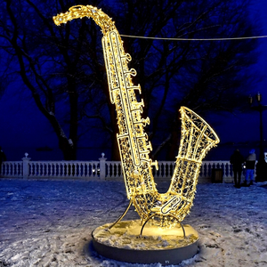Luces Decorativas con Forma de Saxofón y Trompeta para Calles Comerciales, Hoteles, Plazas y Eventos Navideños - Product Image 1