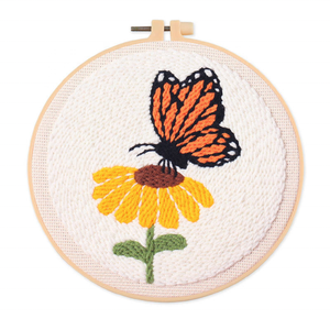 Papillon Bea Fleur DIY Poinçon <span class=keywords><strong>Aiguille</strong></span> Kit avec Tissu Cerceaux Fil <span class=keywords><strong>Aiguille</strong></span> À Coudre - Product Image 1