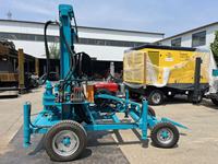 Foreuse hydraulique diesel portable pour puits d'eau, machine de forage de 140-305 mm, profondeur max. 200 m, montée sur pneus pour usage domestique et agricole