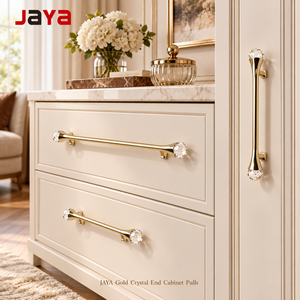 Ручки для мебели JAYA Gold Crystal End: цинковый сплав, для шкафов, ящиков, дверей - Product Image 1