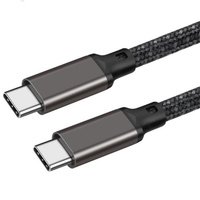 Kabel USB 3.1 Nylon Braided Tipe C Male ke Male 100W PD 5A Pengisian Cepat Kabel Data