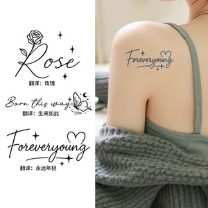HR nuovi disegni testo lettera linea di erbe succo di lunga durata del tatuaggio adesivi per ragazzi e ragazze Semi permanente tatuaggio Stencil - Product Image 3
