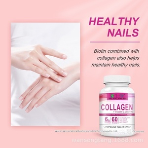 Complément alimentaire <span class=keywords><strong>en</strong></span> capsules de <span class=keywords><strong>collagène</strong></span> naturel avec vitamine C et biotine pour les soins de la peau et des cheveux, 60 comprimés - Product Image 4