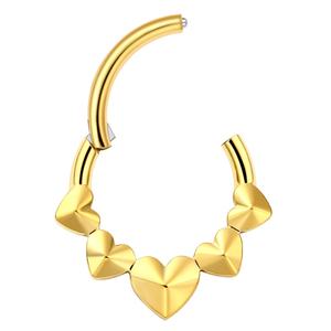 Histoires de piercing ASTM F 136 titane en forme de coeur articulé segment Clicker anneau Piercing - Product Image 6
