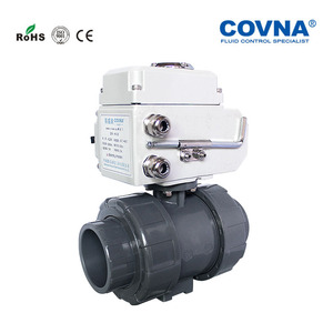 Válvula de bola eléctrica de 3 vías con puerto en T COVNA para pedidos urgentes, válvula de bola motorizada de doble unión con rosca y accionamiento eléctrico de UPVC - Product Image 5