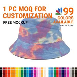 Azov-xr Casquette bob tie-dye colorée, style Hip Hop, avec motif de pêche télescopique et de plaque en porcelaine blanche, pour un look épuré - Product Image 1
