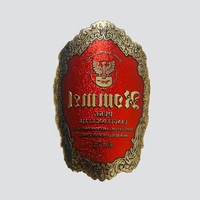 Étiquette adhésive personnalisée pour bouteille de vin, autocollant, couleur argent or, aluminium, logo gaufré