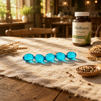 Complément alimentaire végétalien à base de graines de graines de baies d'argousier, huile d'argousier pure, en gélules molles, vente directe
