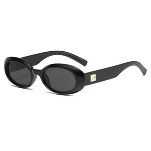 Gafas de Sol Ovaladas para Mujer Qianai, UV400, Marco de PC, Lentes AC Grises, Marco Pequeño, Estilo Retro, Moda Instagram - Product Image 1