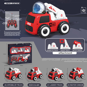 Véhicule télécommandé 4 en 1 : <span class=keywords><strong>Camion</strong></span> de pompiers, Excavatrice, Modèle RC 4 canaux, Véhicule d'ingénierie spatiale, Jouets de voiture télécommandés - Vente chaude - Product Image 6