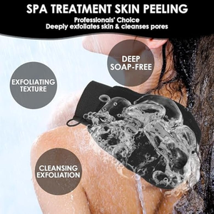 Gant de bain exfoliant en éponge, couleur personnalisée, taille personnalisée, lavable, rose, blanc, nettoyage en profondeur - Product Image 2