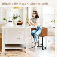 Tabouret de bar haut de gamme au design moderne avec accoudoirs en PU et structure en acier pour la maison, la cuisine, l'extérieur, les restaurants, les centres commerciaux et les halls