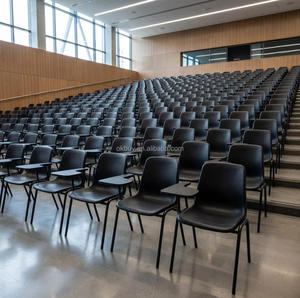 Sedia Moderna Impilabile con Gambe in Acciaio e Seduta in Plastica Sostituibile, per Studenti, Scuola, Università, Palestra, Casa, Ufficio, Durata 3-5 Anni - Product Image 3